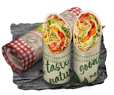 Paper packaging for rolled wraps