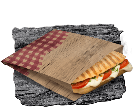 Oven safe paper packaging for heating prepared sandwiches
